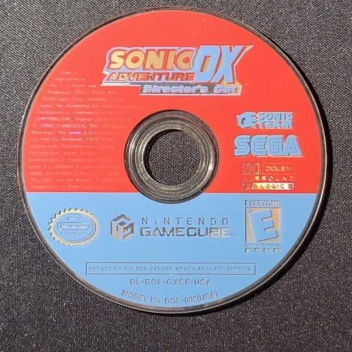 Sonic Adventure DX: Director's Cut (Nintendo GameCube, 2003) Disc Only