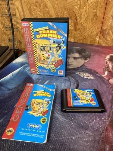 The Incredible Crash Dummies- Sega Genesis Complete Case Cartridge Manual