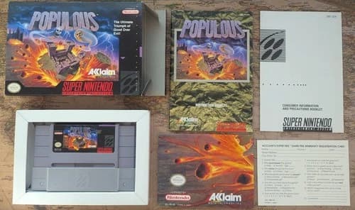POPULOUS SNES 1991 Super Nintendo CIB