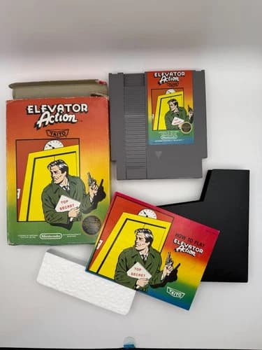 Elevator Action with Box and Manual (Nintendo Entertainment System, 1987)