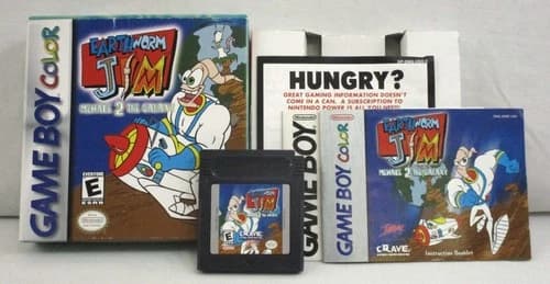 Earthworm Jim: Menace 2 the Galaxy Nintendo Game Boy Color 1999 COMPLETE CIB