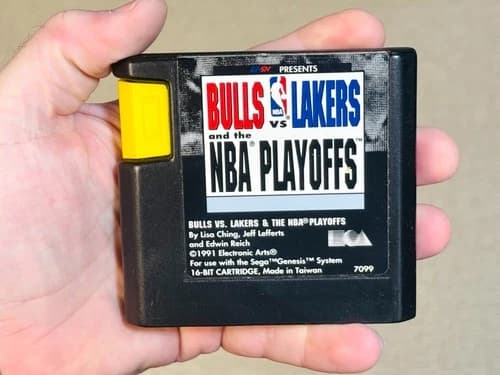 Bulls vs Lakers and the NBA Playoffs - Authentic Sega Genesis Game - Tested