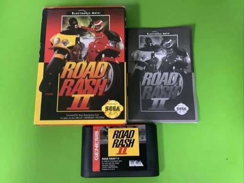 Road Rash II 2 ll *cardboard box* CIB SEGA Genesis Manual AUTHENTIC