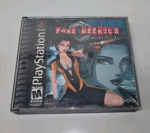 Fear Effect 2: Retro Helix (Sony PlayStation 1, 2001) PS1 Black Label 4 Disc