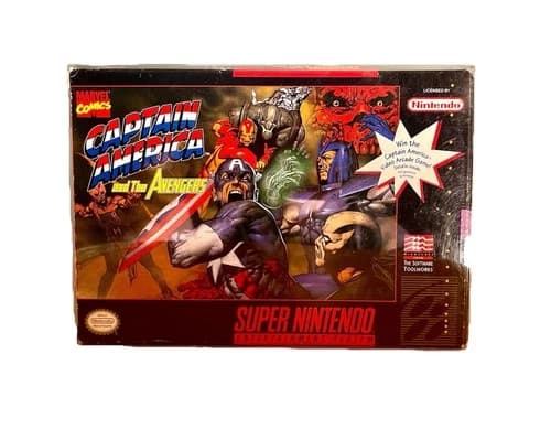 Captain America and the Avengers Super Nintendo SNES Complete W/ Comic Book