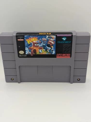 Plok - Super Nintendo SNES, Authentic OEM Cartridge, Next Day Shipping