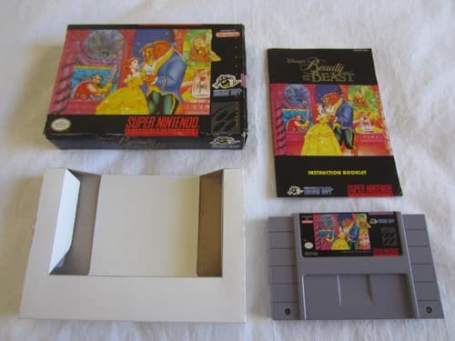 Disney's Beauty and the Beast (SNES) Super Nintendo CIB Complete Box Hudson 1994
