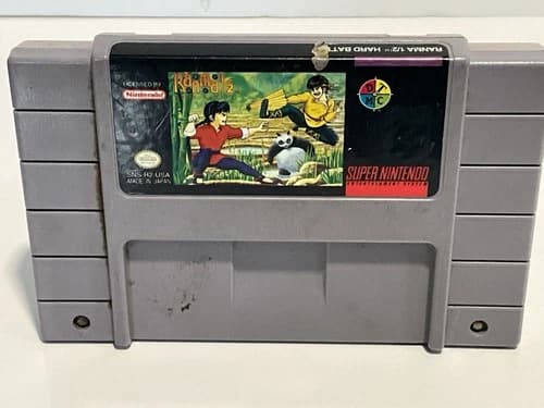 Super Nintendo Entertaiment System RANMA 1/2 Hard Battle SNES Tested Working
