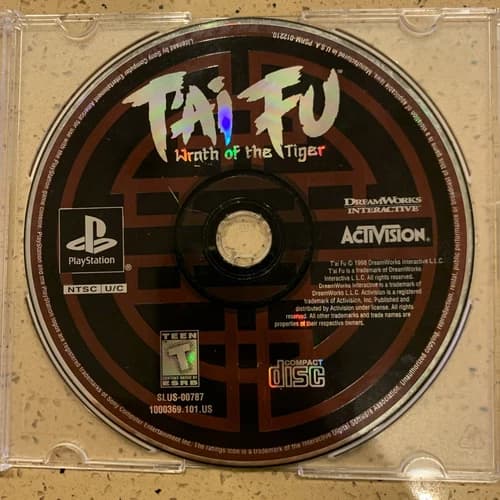 T'ai Fu: Wrath of the Tiger (Sony PlayStation 1, 1999) Disc Only Tested Working