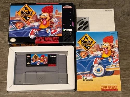 Rocky Rodent Super Nintendo Snes Complete CIB Good Shape Authentic