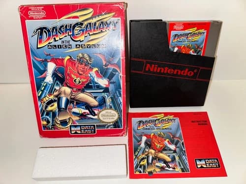 Dash Galaxy in Alien Asylum COMPLETE NES Nintendo CIB Manual BOX Game - TESTED