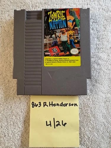 Zombie Nation Nintendo NES Game Cartridge - Tested - Retro Gaming!