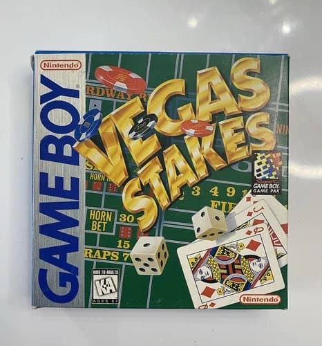 Vegas Stakes (Nintendo Game Boy, 1995) CIB Complete in Box – Authentic. Tested