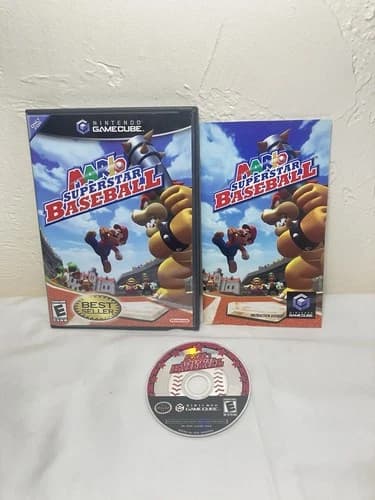 Mario Superstar Baseball Nintendo GameCube CIB Tested Works Fast Free Shipping!