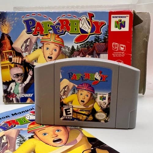 Paperboy - N64 - CIB - Nintendo 64 - Complete Box Manual Game - Authentic Tested