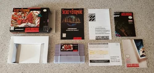 Secret of Evermore Super Nintendo SNES RPG Game Map Box Manual Complete CIB !!!!