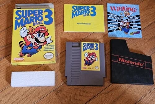 Super Mario Bros. 3 (Nintendo NES, 1990) Authentic CIB Complete W/ Manual