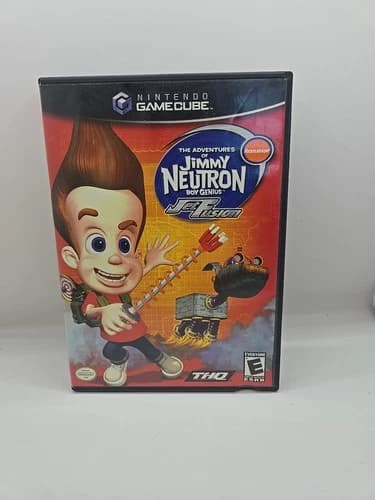 Adventures of Jimmy Neutron Boy Genius Jet Fusion Nintendo GameCube 2003 No Manu