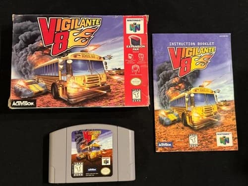 Vigilante 8 (Nintendo 64, 1997) Box Manual Complete CIB N64