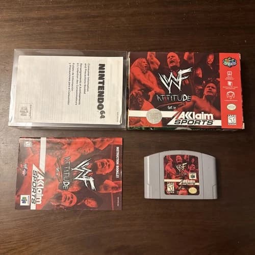WWF Attitude (Nintendo 64 N64) Complete - Tested - Authentic