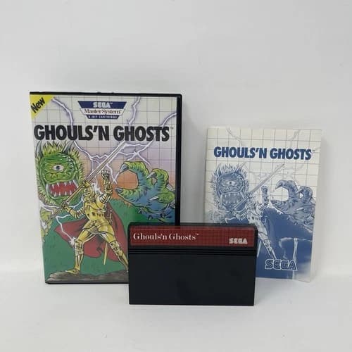 Ghouls N Ghosts Sega Master System SMS Authentic Complete CIB w/Manual - Tested