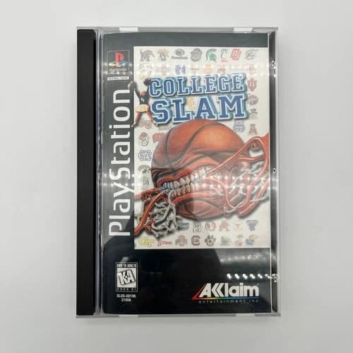 College Slam PS1 CIB Sony PlayStation 1 Long Box Complete with Registration Card