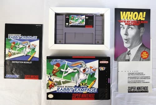 Bugs Bunny Rabbit Rampage (Nintendo SNES, 1994) CIB 🌟 Authentic