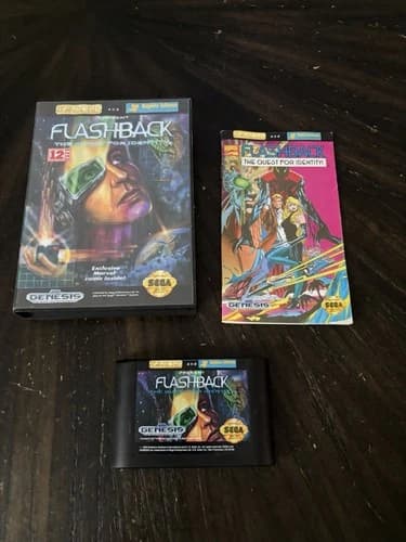 Sega Genesis Game Flashback The Quest For Identity CIB Complete In Box