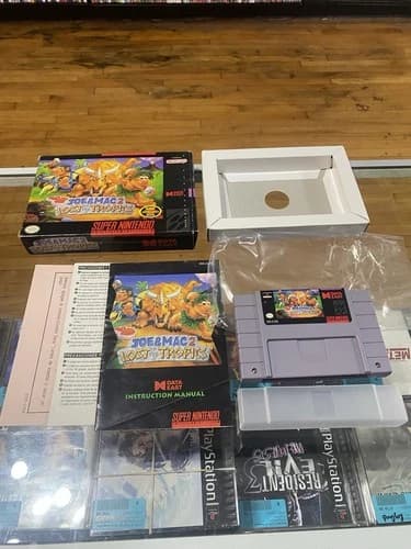 Joe & Mac 2 Lost in the Tropics (SNES) Super Nintendo CIB Complete Box 1994 RARE