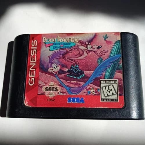 Sega Genesis Desert Demolition Tested Working Authentic Retro Cartoon Game