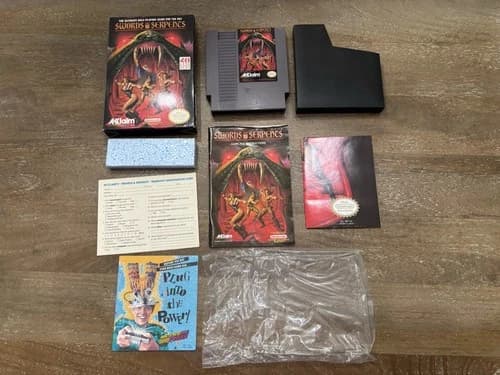 Swords and Serpents Nintendo NES Complete Box Cart Manual Inserts Reg Card