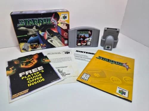 Star Fox 64 Nintendo 64 N64 CIB Box Manual Rumble Pak Inserts Authentic Tested