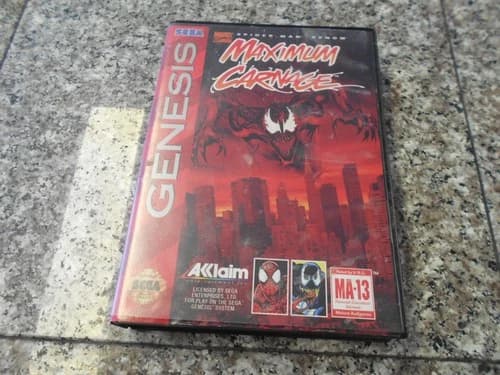 Spider-Man and Venom: Maximum Carnage (Sega Genesis) CIB complete video game red