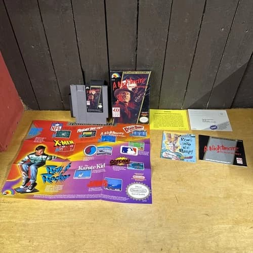 A NIGHTMARE ON ELM STREET- NINTENDO ENTERTAINMENT SYSTEM-(NES)-COMPLETE LJN WOW