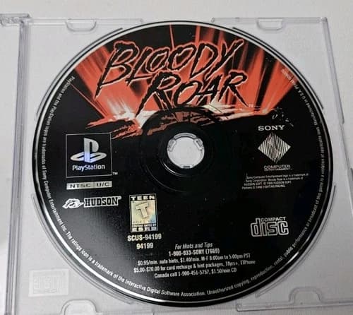 Bloody Roar (Sony PlayStation 1, 1998) PS1 - Disc Only Tested