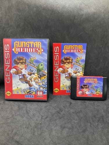 Gunstar Heroes (Sega Genesis, 1993) - Authentic - Complete - Tested!