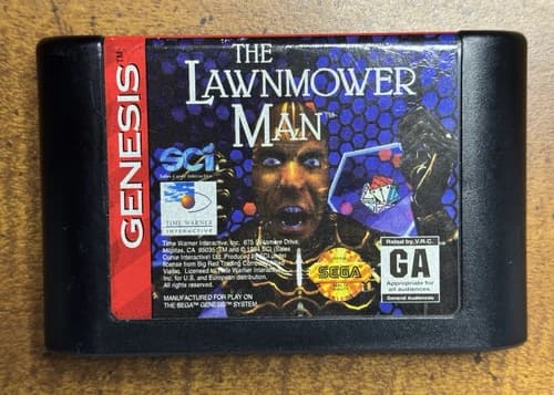 The Lawnmower Man (Sega Genesis, 1994) Game Cartridge Tested & Working Authentic