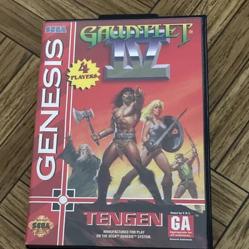 Tengen Gauntlet IV Sega Genesis Complete with Manual Action Arcade NTSC-U/C 1993