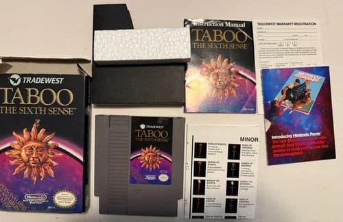 Nintendo NES Taboo The Sixth Sense Video Game Tradewest 1989 complete