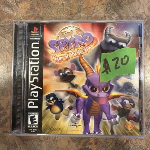 Spyro Year of the Dragon Playstation 1 PS1 Black Label CIB w/Manual - Tested