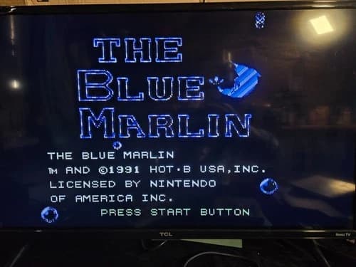 Blue Marlin (Nintendo NES, 1992) COMPLETE CIB Authentic Tested & Cleaned!
