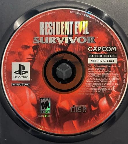 Resident Evil: Survivor - Sony PlayStation 1, PS1 *Disc Only* CLEANED & TESTED*