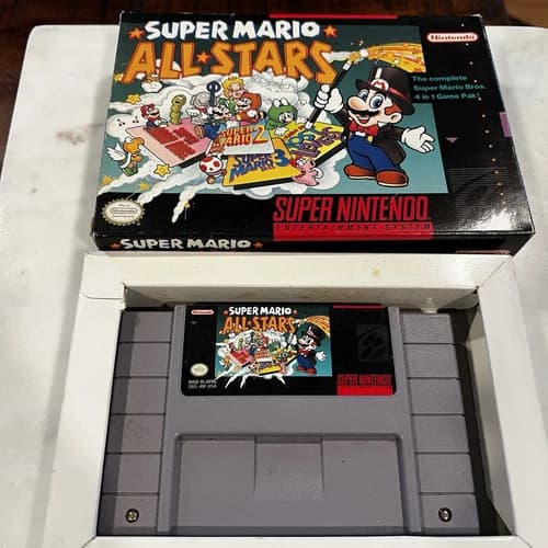 Super Mario All-Stars Complete in Box w manual (CIB) - Super Nintendo SNES