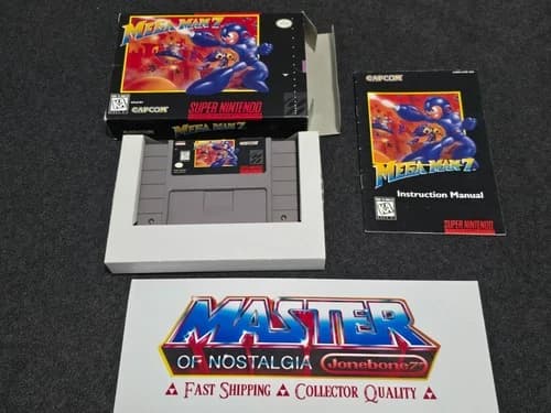 SNES MEGA MAN 7 Complete CIB Box Super Nintendo Game Capcom Rare
