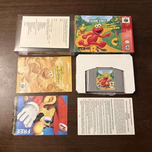Sesame Street: Elmo's Letter Adventure (Nintendo 64 N64) CIB W Reg - Authentic