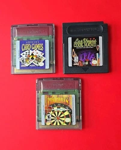 Game Boy Color Card Casino Darts Games Hoyle Card Las Vegas Cool Hand Pro Darts