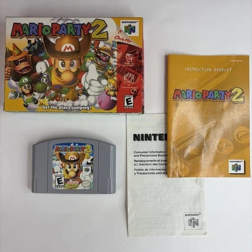 Mario Party 2 - Nintendo 64 N64 Complete In Box W/ Protector Tested Cib
