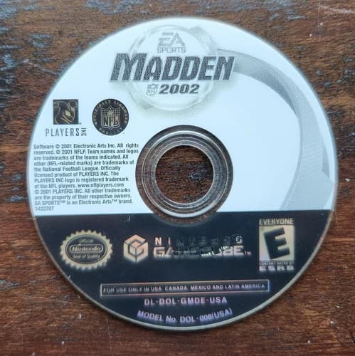 Madden NFL 2002 (Nintendo Gamecube 2001 Football) - Disc Only, Tested!