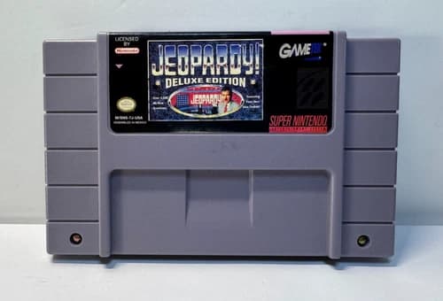 Jeopardy Deluxe Edition (Super Nintendo SNES, 1993) Authentic. Working.