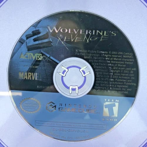X2 Wolverine's Revenge Nintendo GameCube 2003 Game Disc Only Tested Work Marvel